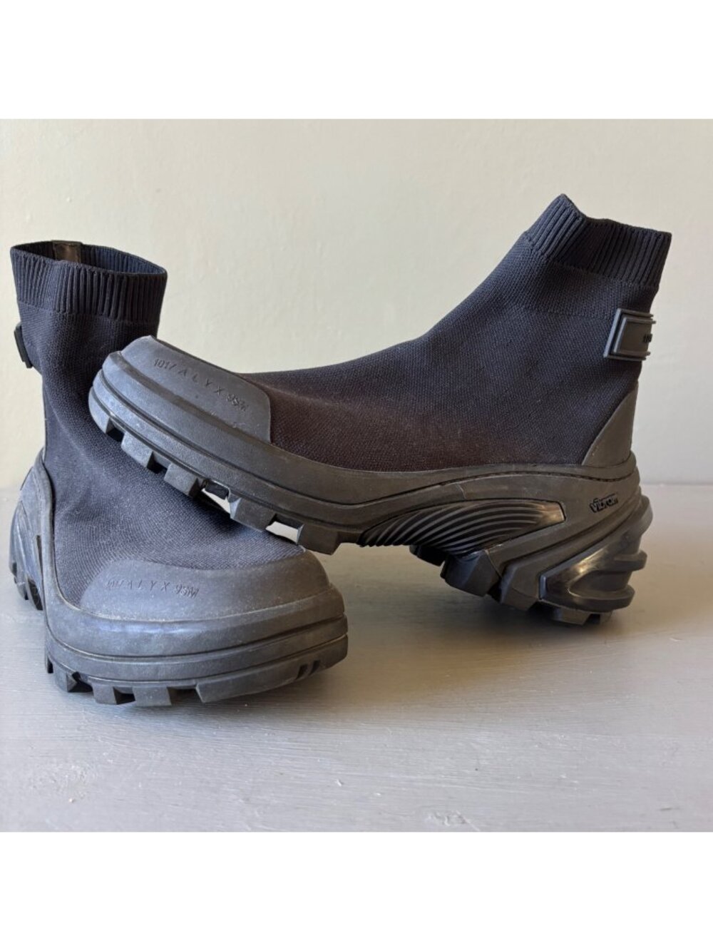Vibram Shoes 1017 ALYX 9SM Black Mid Sock Boots Sole Made Italy EU 39 US 6